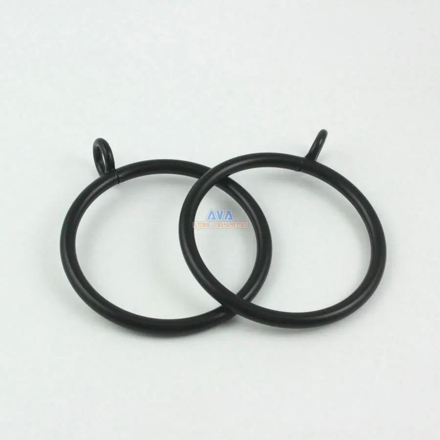 

10 Pieces 45mm Black Curtain Rings Curtain Sliding Hook Rings