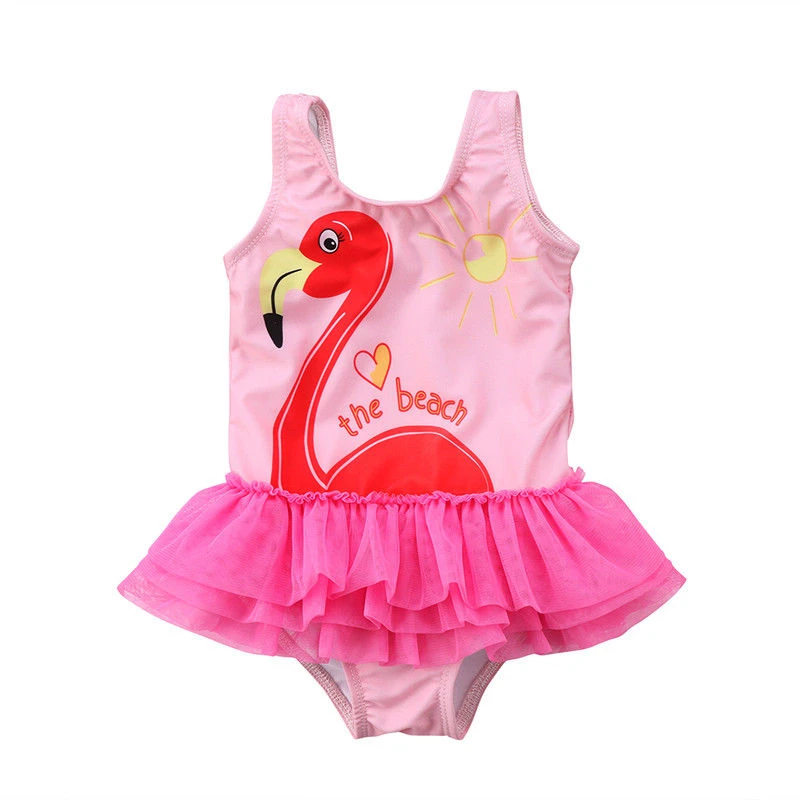 Girls Flamingo Swimsuits 2018 Toddler Kids Girl One Piece Swimwear Tutu