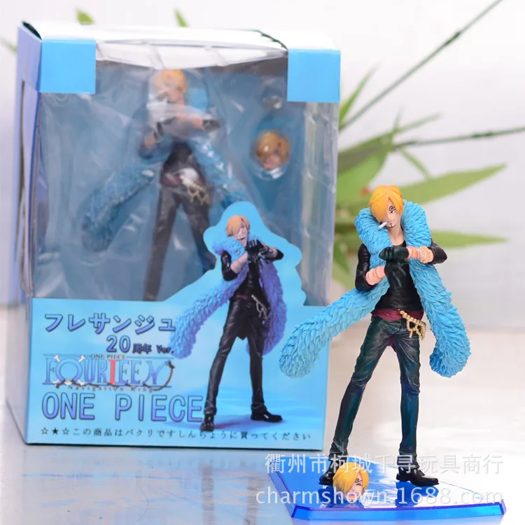 6 "one piece Аниме 20th anniversary Black Leg-Санджи в коробке 15 см ПВХ фигурка Коллекционная модель игрушки куклы подарок