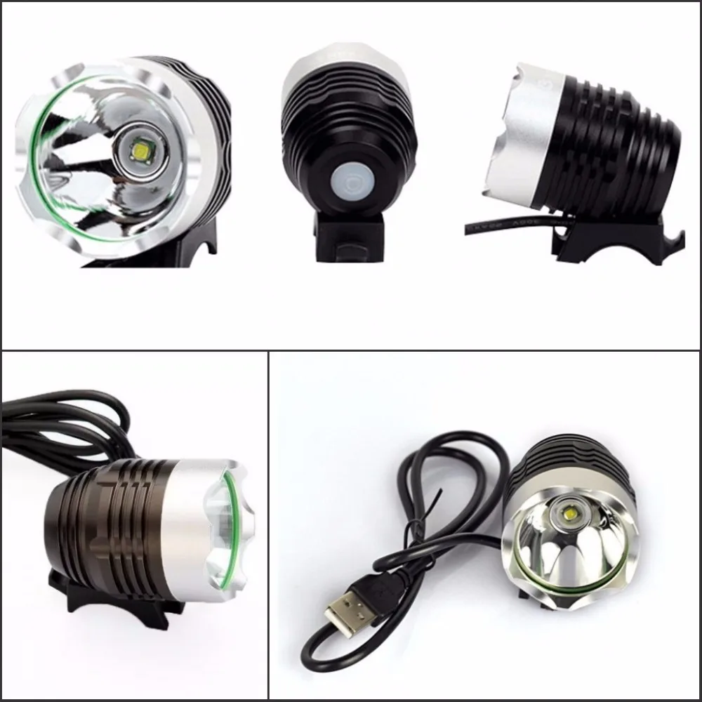 

2000 Lumens T6 LED Bicycle Cycling Bike Light Headlight Headlamp LED Light Flashlight DC/USB Input With O-ring Holder