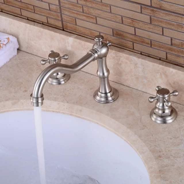 Best Offers Antique Kitchen Faucets Brass Brushed Nickel Bathroom Faucet Swivel Double Handles Single Hole Sink Taps Hot Cold Deck Mounted Best Offers Antique Kitchen Faucets Brass Brushed Nickel Bathroom Faucet Swivel Double Handles Single Hole Sink Taps Hot Cold Deck Mounted