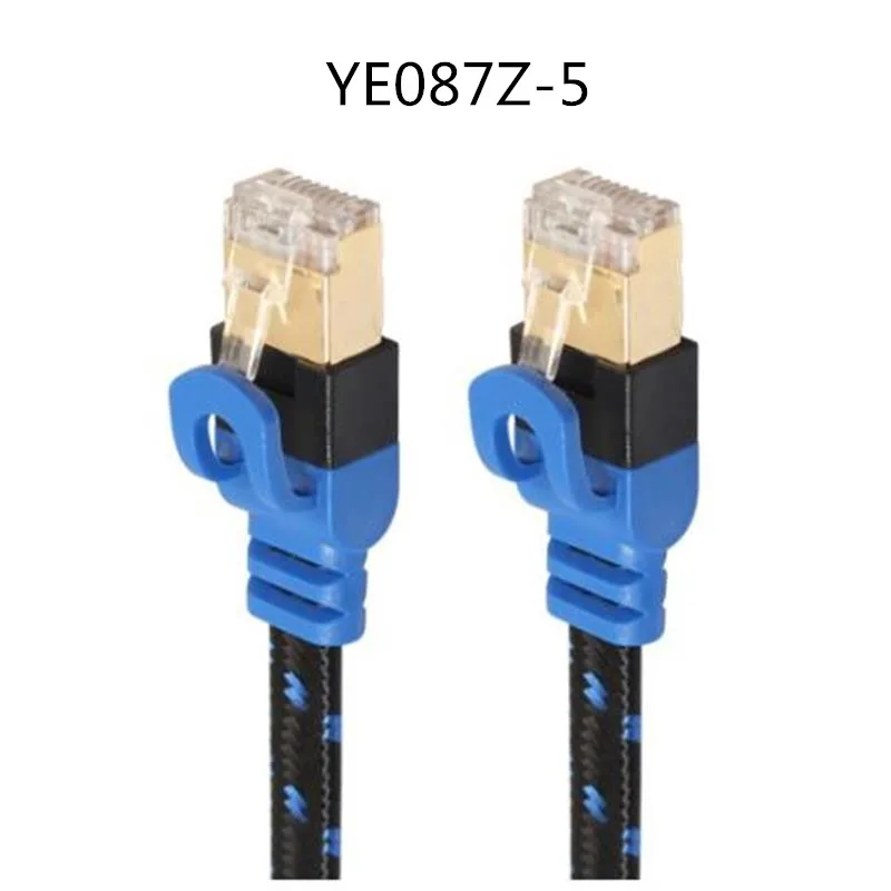 

Fabric Braided Ultra Flat CAT-7 10 Gigabit RJ45 Ethernet Cable For Modem Router LAN Network Gold Plated RJ45 Connector