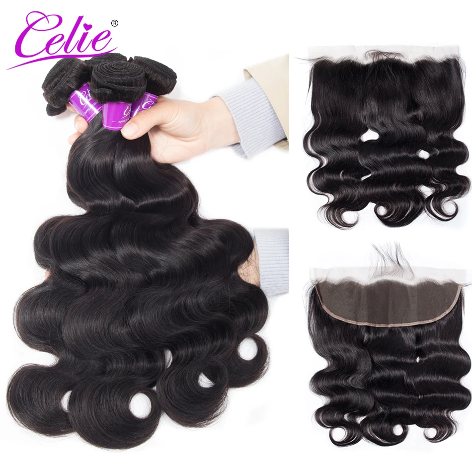 

Celie Hair Malaysian Body Wave Bundles With Frontal 100% Remy Human Hair 4 Bundles With Frontal 10-30 Inch Malaysian Body Wave