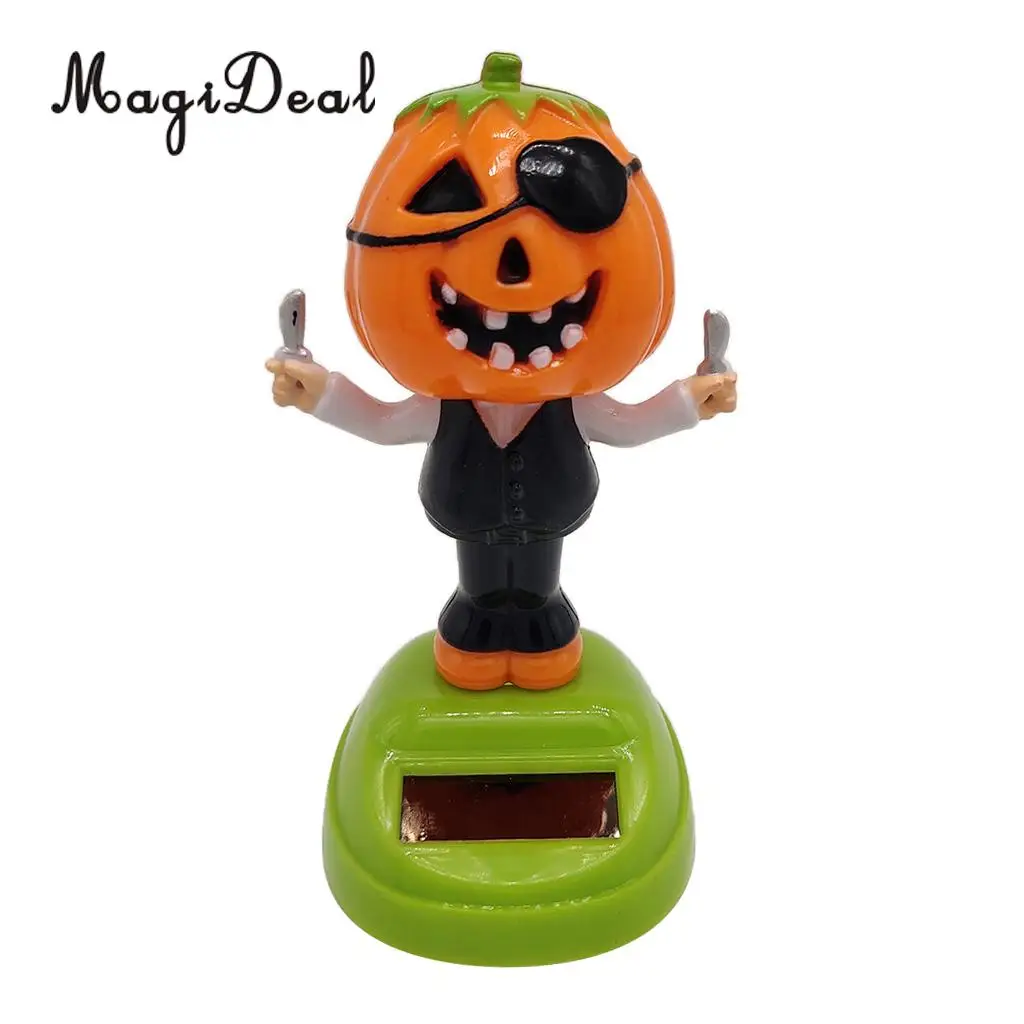 Solar Powered Dancer Toy Bobbing Halloween Pumpkin Car Auto Home Decoration