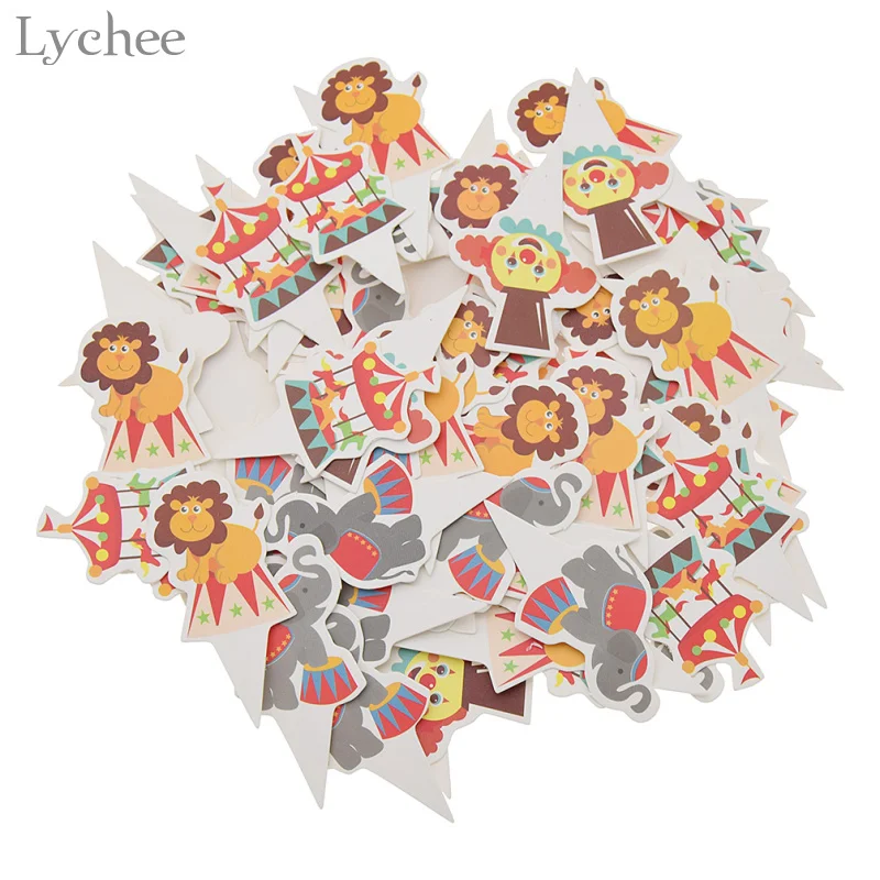 Lychee 100 шт цирковая тематика вечерние топперы для кексов милые животные Детские топперы для торта на день рождения, год вечерние украшения
