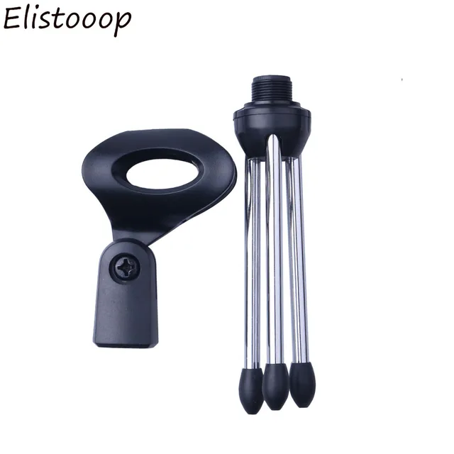 Elistooop Mini Portable Table Tops Microphone Tripod Zinc Alloy Mic Stand Bracket Desktop Adjustable Microphones Tripods Holder