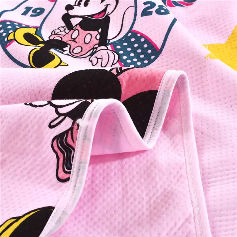 Розовые одеяла с Минни Маус Дисней, летние одеяла, комплекты постельного белья для девочек, детские постельные принадлежности для спальни, односпальные, полностью королевские, хлопковые