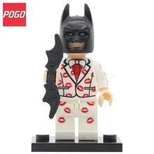 POGO Superhero Building Block Model Set Batman Kiss Suit Commissioner Gord in Plain Clothe Bricks Toys For Kid Single Sale PG171