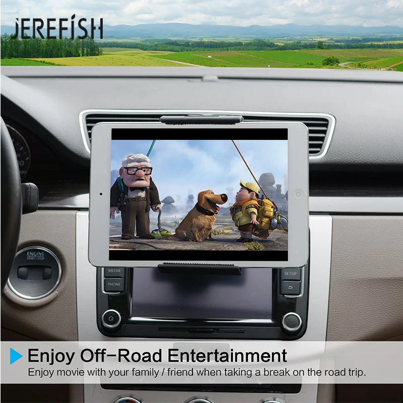 2 in 1 Universal Car Phone Mount CD Slot Tablet Mount for 4.7-12 Android Tablet iPad Sturdy CD Player Cell Phone Holder in Car