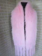 2016 Braid Real fox fur premium quality pink big size 185*20cm scarf / cape collar SHIPPING FREE