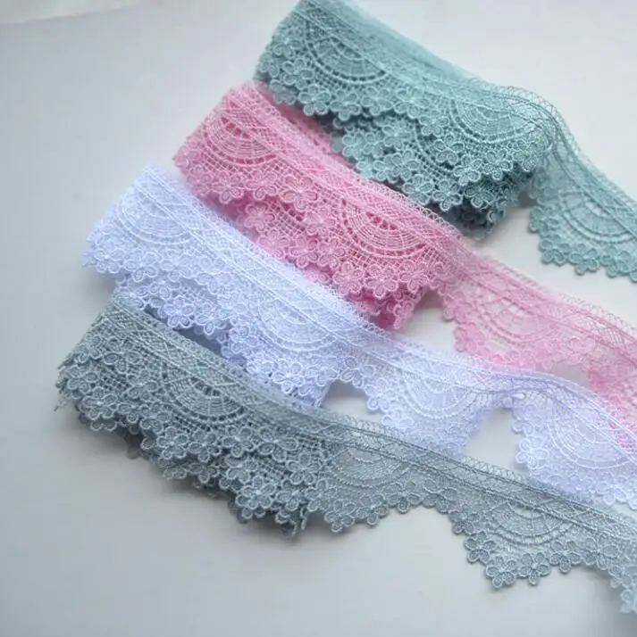 

3 Meters/lot White Pink Gray Green Hot Sale Lace DIY 2018 New Design High Quality Lace Trim 3.5cm