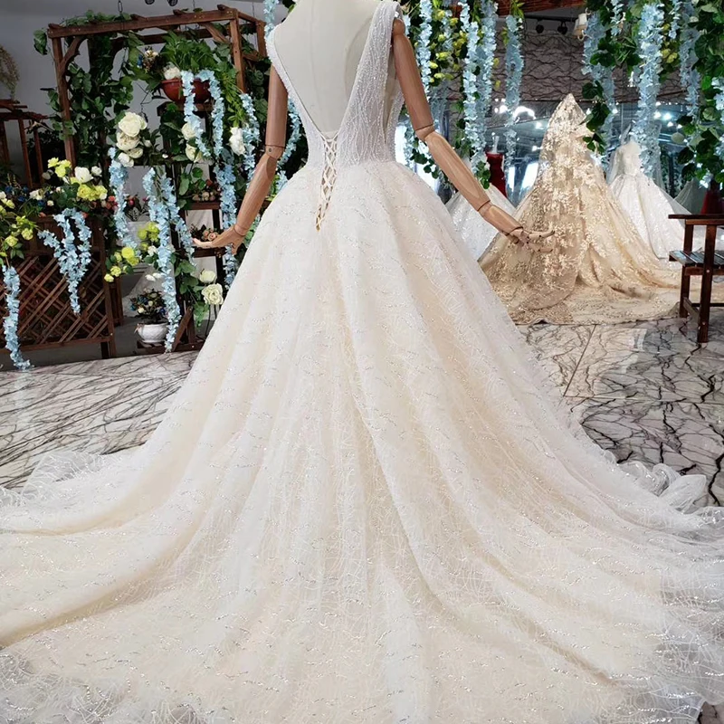 HTL344 Bohemian style wedding dress sleeveless A-line beach bridal dress (6)
