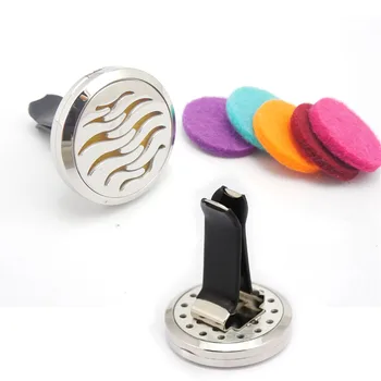 

2016 New 30mm Stainless Steel Abstract Tree Round Aromatherapy/Essential Oil Diffuser Perfume Locket Clip for Car