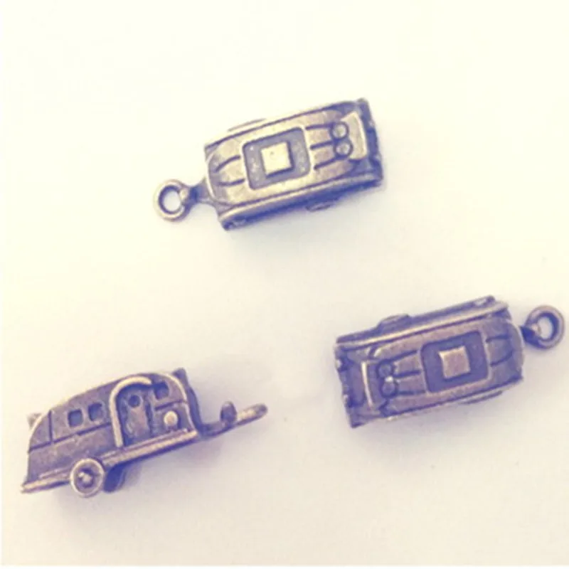 BULK 30 Zinc Alloy Metal Antique Bronze Plated Camping Camper Trailer Charms Pendants for DIY Jewelry Making 26*10mm 3.6g | Украшения и