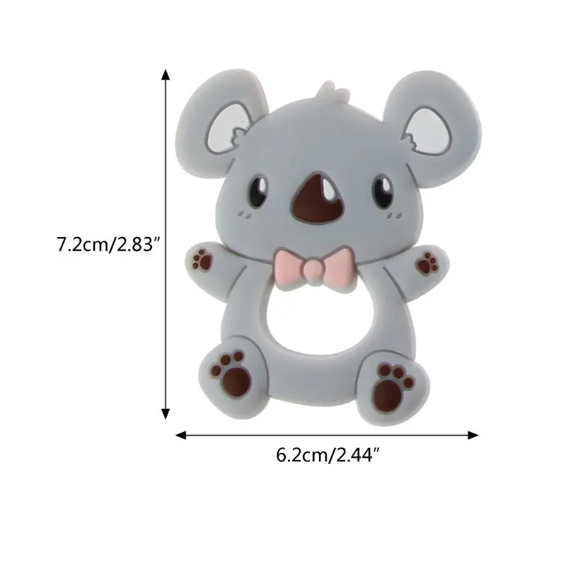 

Safe Cartoon Baby Teethers BPA Free Cute Animal Koala Infant DIY Ring Teether Toddler Silicone Chew Charms Kids Teething Toys