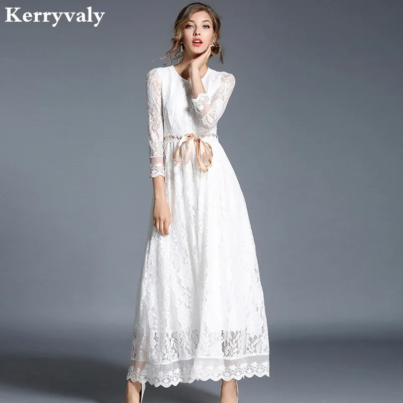 High end выдалбливают Белое Кружевное Платье женское платье макси для вечеринки 2021