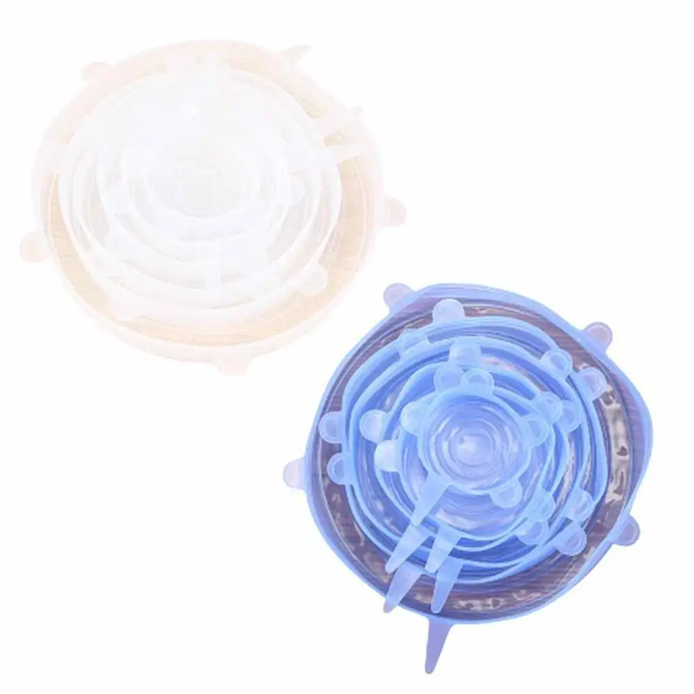 

6 Pcs Food Storage Food Fresh Keeping Sealed Food Covers Seal Vacuum Stretch Lids Kitchen Accessories