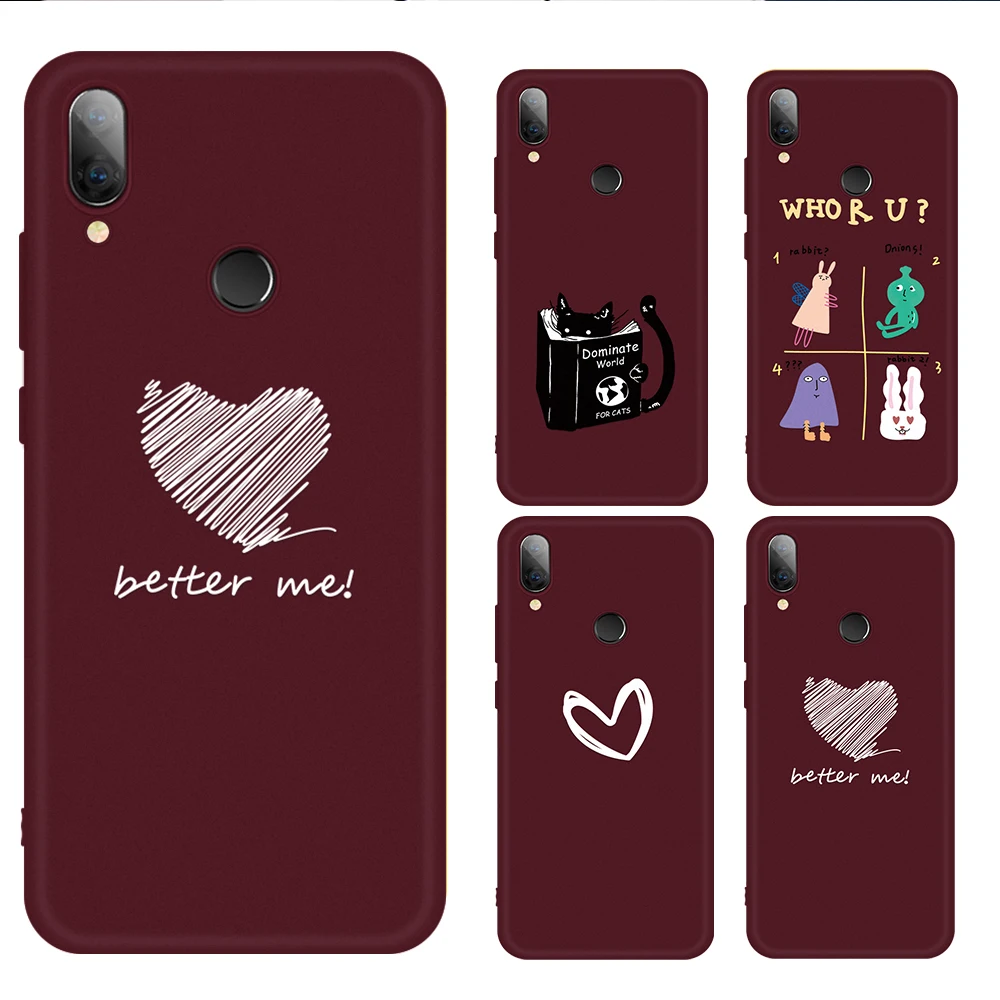 

For Redmi 7 Case Cute Solid Color Silicone Pattern TPU Phone Case for Xiaomi Redmi Note 7 Pro 7A Soft Slim Cover On Redmi Note 7