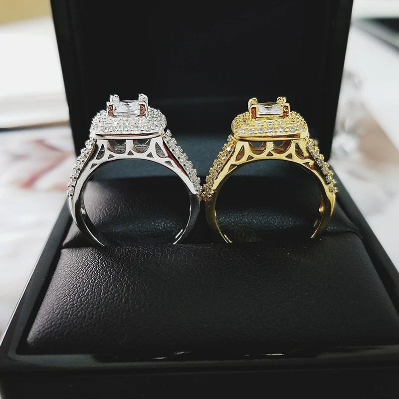 

2019 new design 925 Sterling Silver princess cut Engagement Wedding ring luxury for finger bridal Women jewelry LR3400CS