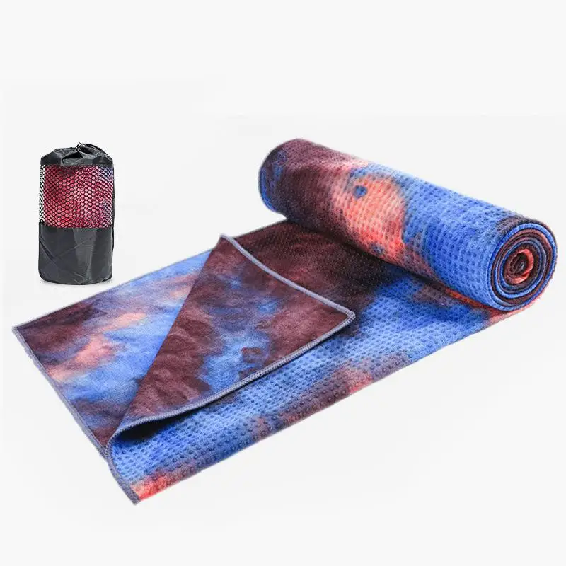 

Tie-dye Printed Yoga Blanket Silicone Non-slip Particle Thickened Sweat Absorption Yoga Towel Mat Fitness Accessories