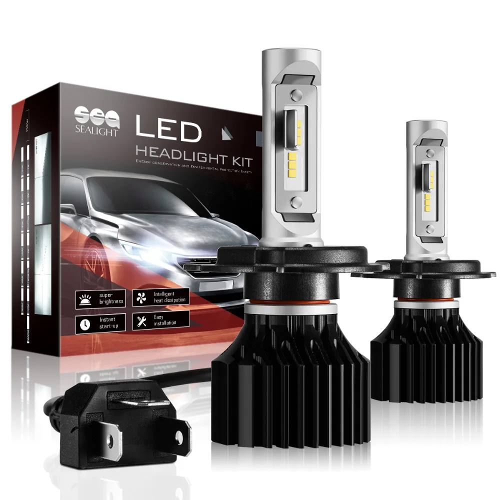 

SEALIGHT Car Headlight H4/HB2/9003 Hi-Lo Beam LED H7 H8/H9/H11 HB3/9005 HB4/9006 H1 Low beam 6000K 6000Lm fog Light auto bulb