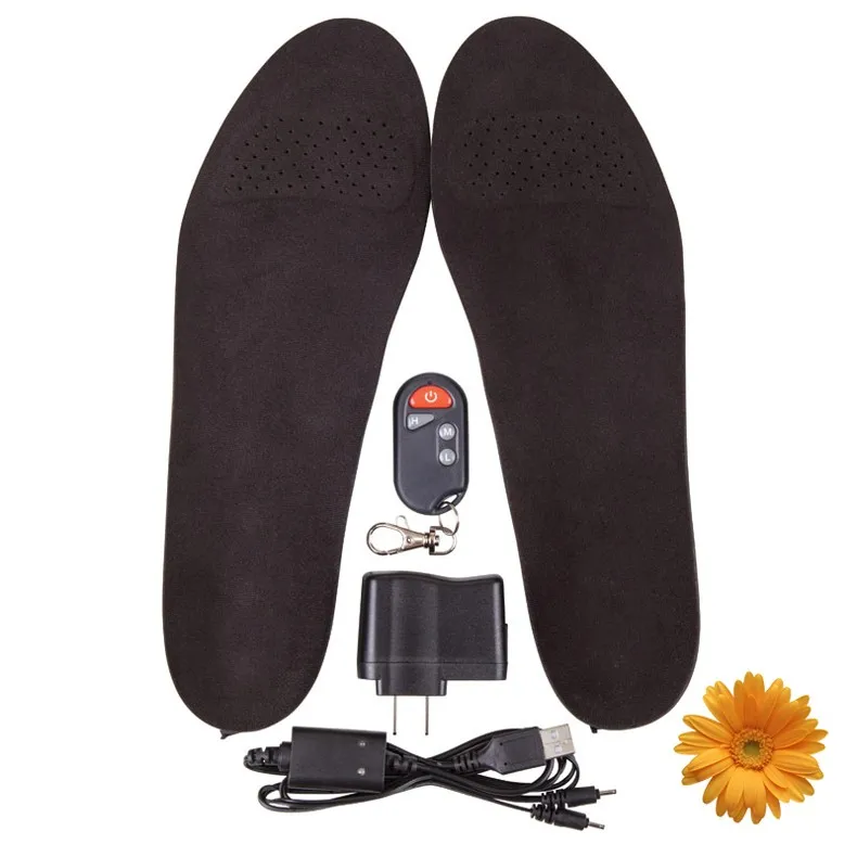 MEN WINTER BOOTS Built-in 2300mAh Batteries Electric Heating Warmer Insoles Women Anti-Bacterial Shock Absorbing PU Shoe Inserts Durable Polyurethane Insole