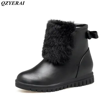 

QZYERAI Winter women's short fur snow boots fashion women's boots European snow walks women's shoes Fur one