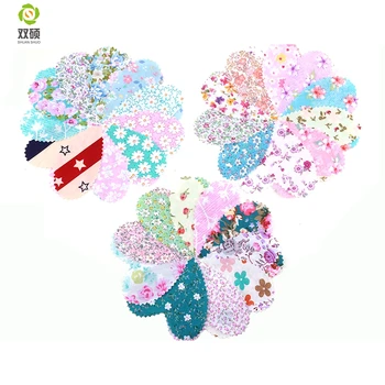 

Random Color Heart Shape With Tooth Edg Cotton Patchwork Fabric Charm Fabric For Sewing DIY Crafts Sachet 10*10cm 30pair/lot