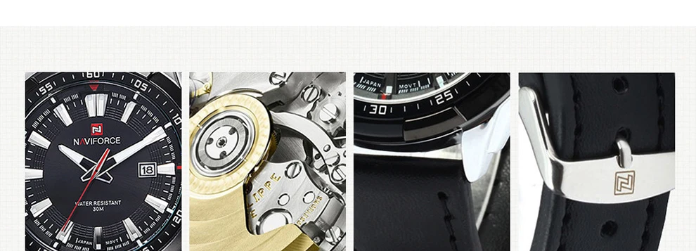 NAVIFORCE мужские часы Топ люксовый бренд модные спортивные часы мужские s водонепроницаемые кварцевые часы мужские военные кожаные Наручные часы
