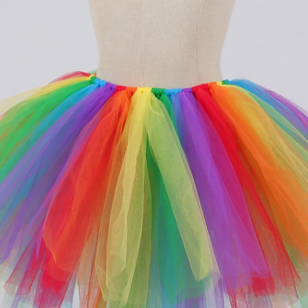 Baby Girls Rainbow Tutu Skirt | Fluffy Tulle Tutus for Girls | Kids Birthday Party Costume | Rainbow Baby Colorful Skirt | Photo Props image 3