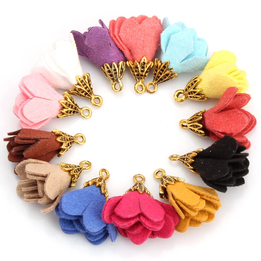 

OlingArt 30mm 12Pcs Gold hat Mix Color Flannel High grade Tassel Necklace Earring DIY Jewelry Making Keychain Charms NEW 2019