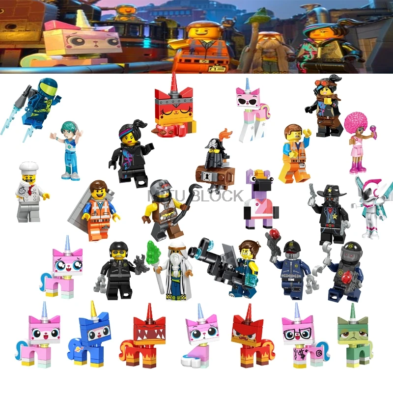 

Movie 2 Figures Emmet Sharkira Lord Bussiness Lloyd Bad Cop Batman Wyldstyle Unikitty Building Blocks Toy Gift