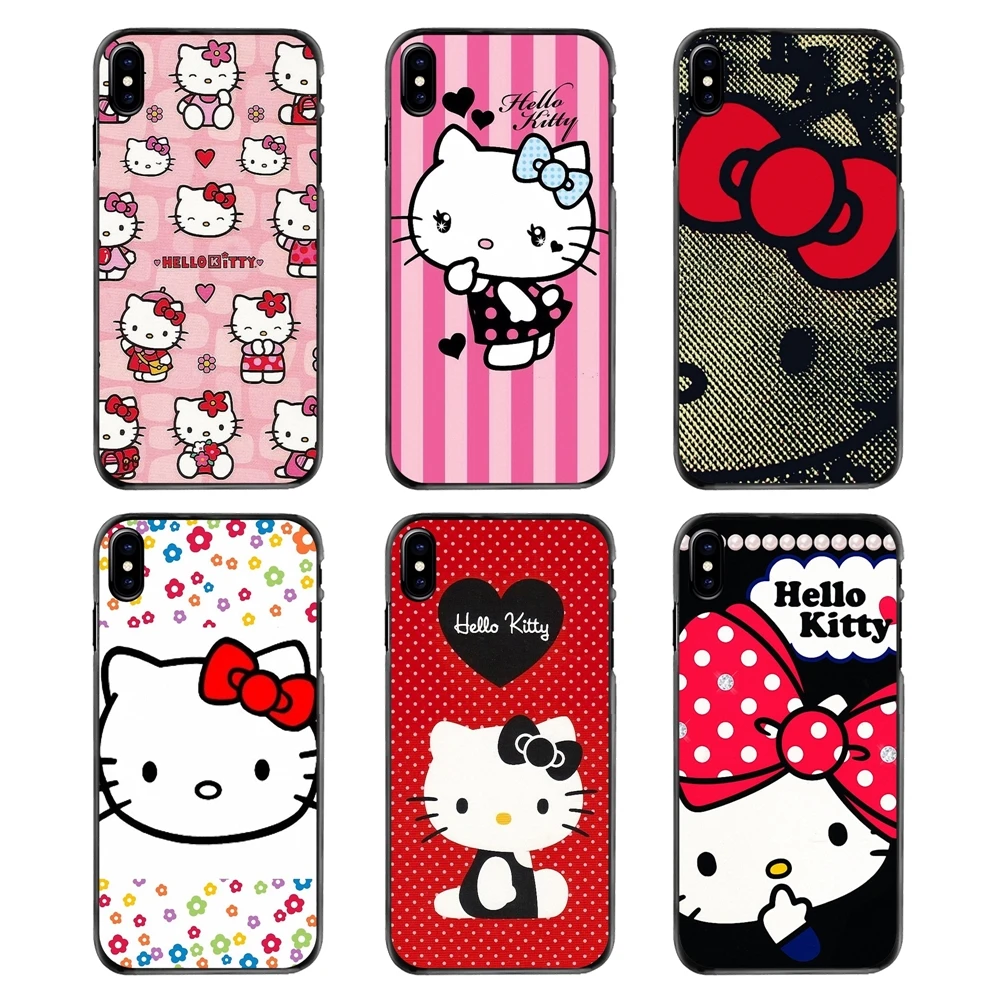 

For iPhone 4 4S 5 5S 5C SE 6 6S 7 8 Plus X XR XS Max iPod Touch 4 5 6 Phone Cases Japan Cartoon Animals Pink hello Kitty Pattern