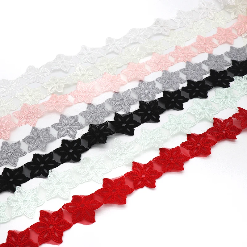 

H668 2Y Soluble Lace Trim Wedding Embroidered Costume Decor Trimming Embroidery Sew DIY Craft Off-white Lace Trim New