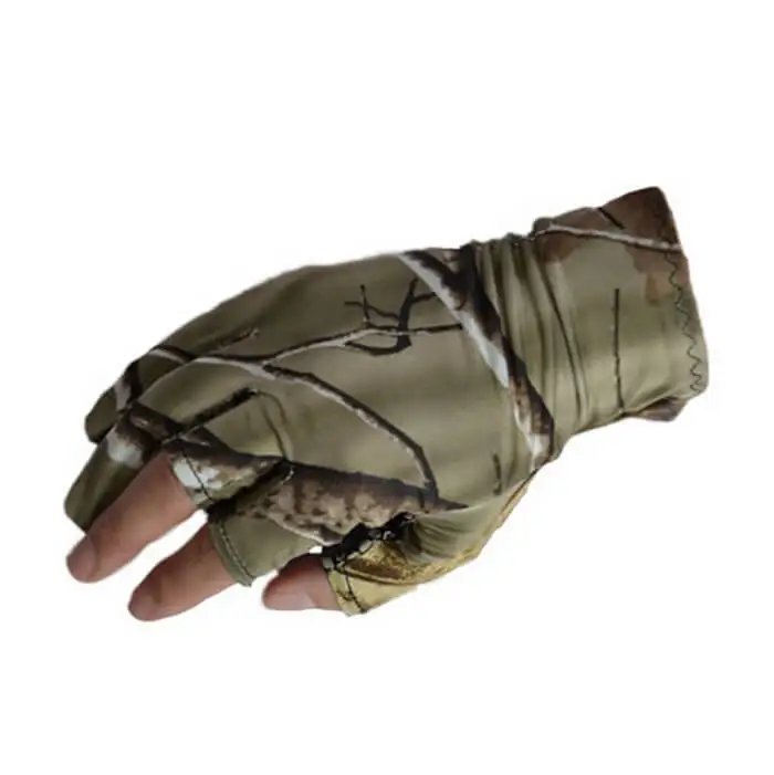 Luva de Pesca Cortar os Dedos Par das Mulheres dos Homens 1 Camo Elástico 3 Baixo Antiderrapante Proteção Solar Protetor Solar à Prova d' Água um Tamanho Livre Hot 7 Esporte e Lazer