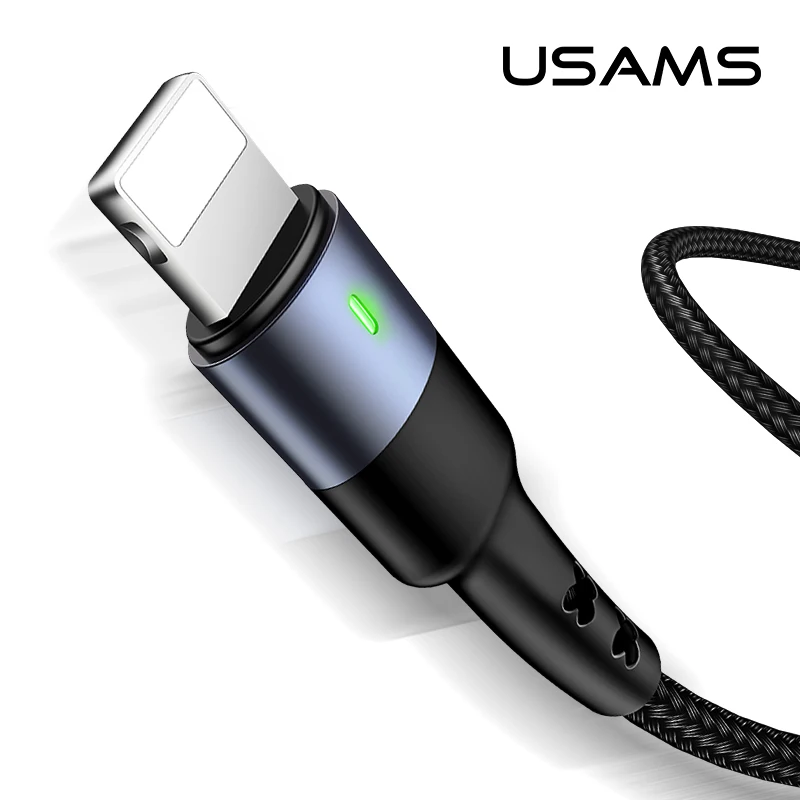 USAMS 4 в 1 мульти usb Кабель зарядного устройства для iPhone xs samsung huawei xiaomi линия зарядки для lightning micro usb type c кабель led