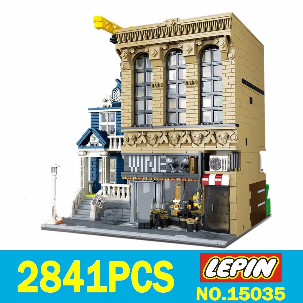 Лепин 15035 2841 шт. Творческий MOC баров и финансовых компаний набор образования детей строительные блоки кирпичи игрушки модель