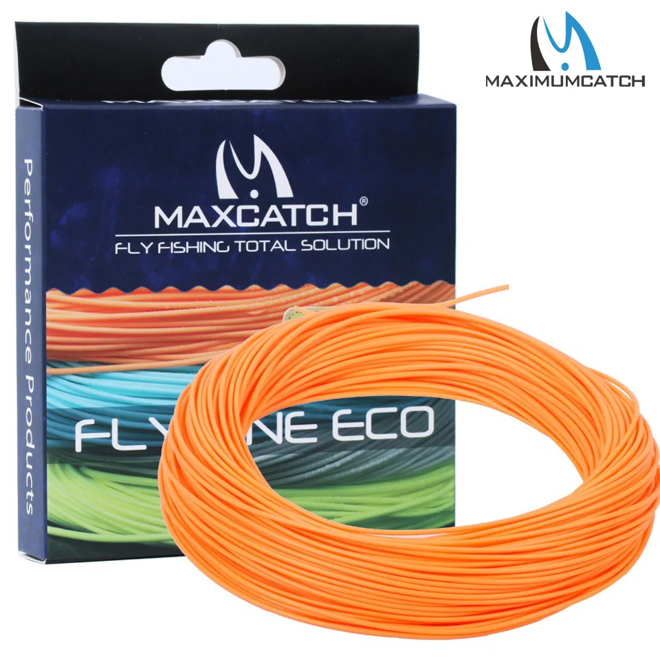 Maximumcatcg يطير خط WF 2/3/4/5/6/7/8F الوزن إلى الأمام العائمة صنارة صيد السمك بذبابة الصيد الصناعية مع خط مربع