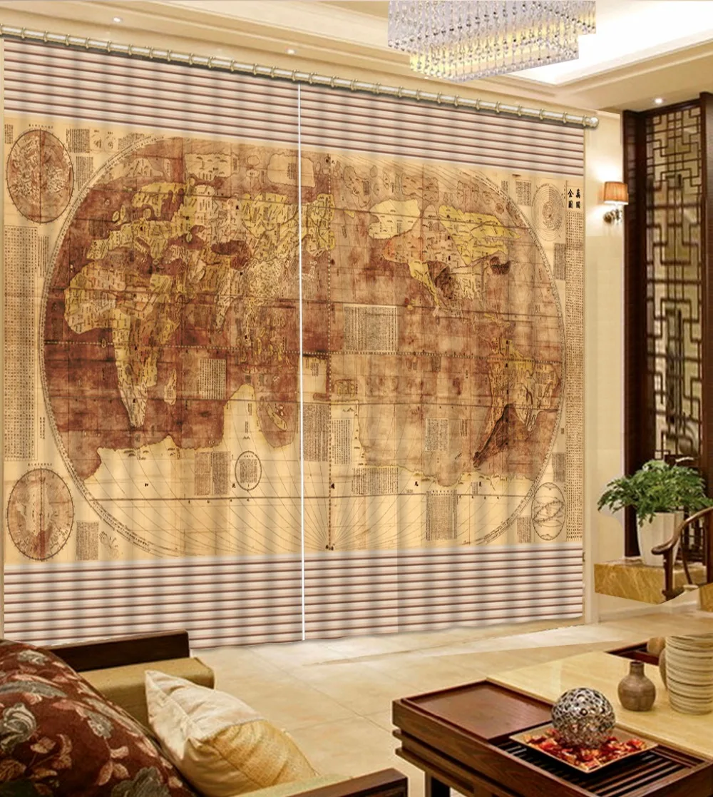 3D Curtain Photo Customize Size Blackout Shade Window Curtains World