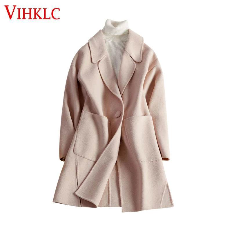 

Double-Faced Cashmere Woolen Coat Female Long Section 2018 Autumn Wool Woolen Off-Season Special Clearance Woolen Coats Hot Z197