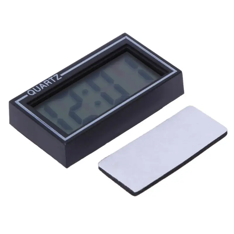 Mini Lighted Digital Car Clock Auto Car Truck Dashboard Date Time Calendar Black Vehicle Electronic Digital Clock