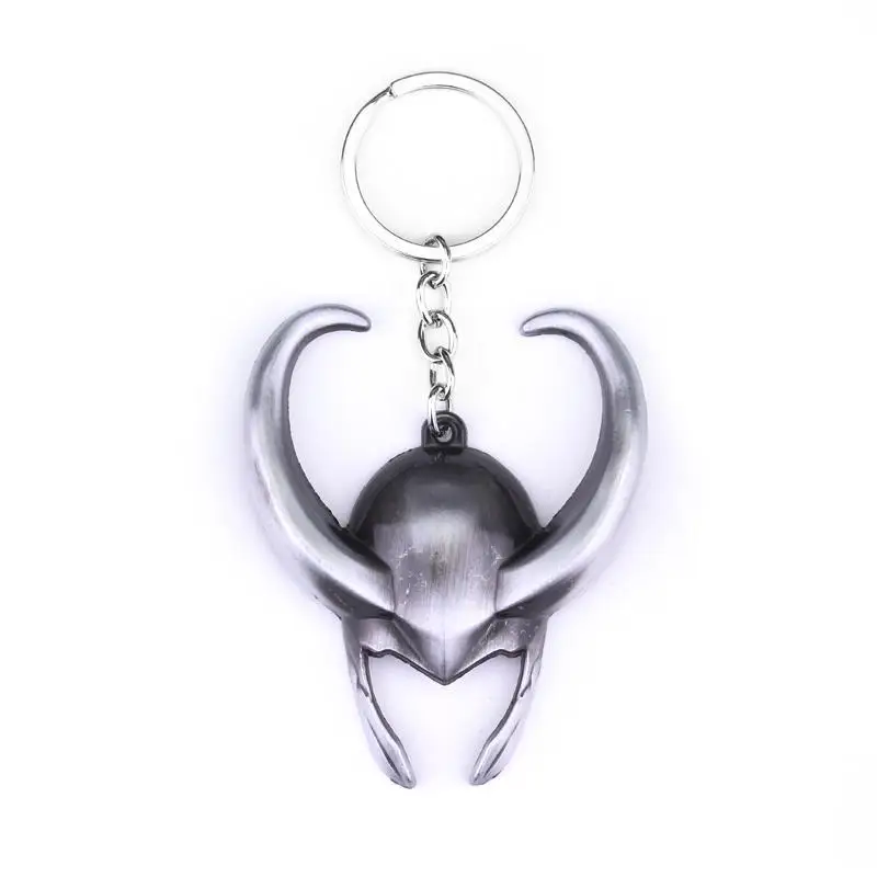 

Marvel Avengers Infinity War Thor Dark World Loki Helmet Keychain Figure Cosplay Loki Key Ring Pendant Gift Figure Toys Doll