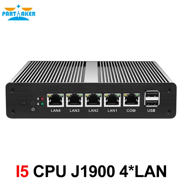 Best Offers Partaker I5 Quad Core J1900 Industrial 4 LAN Mini PC Router Server with Black Case VGA Display Port Best Offers Partaker I5 Quad Core J1900 Industrial 4 LAN Mini PC Router Server with Black Case VGA Display Port