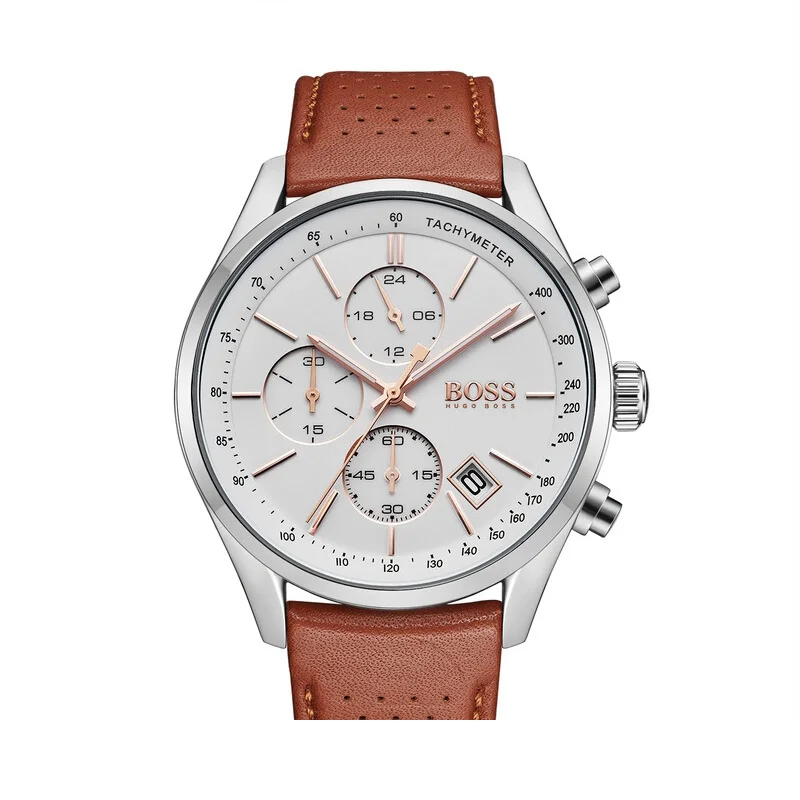 

BOSS Grand Prix Men Watch Casual Quartz Waterproof Watch Fashion Brand Men's Leather Watch - 1513475