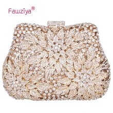 Fawziya Valentine Bags Ladies Clutches With Flower Blossom Evening Purse Rhinestone Crystal Clutch Bag