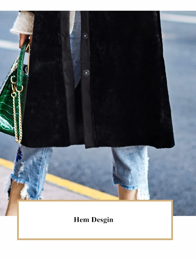 Flash Deal AYUNSUE Real Fur Coat Sheep Shearling Jacket Long Sheepskin Winter Jackets for Women 2019 Double-faced Natural Fur Coats WYQ2043 7
