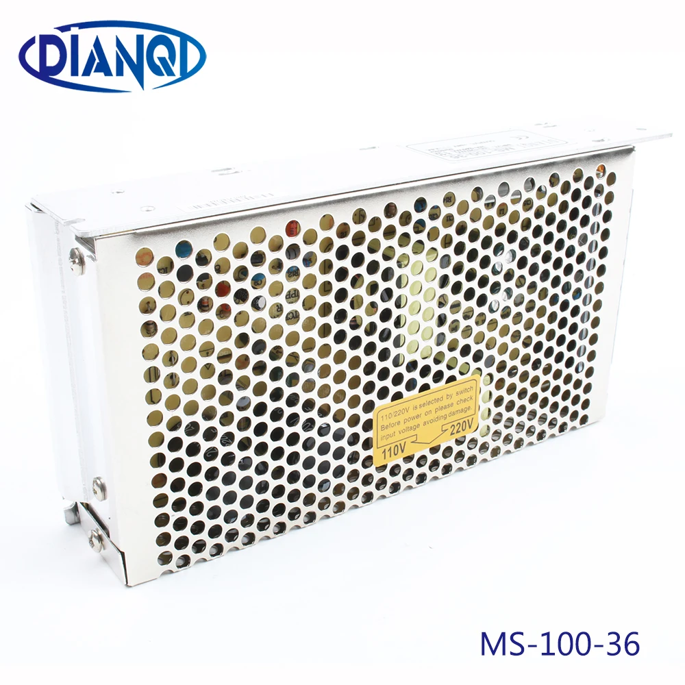 

DIANQI power supply 100W 36V 2.8A power suply unit 100w 36v mini size din led ac dc converter ms-100-36