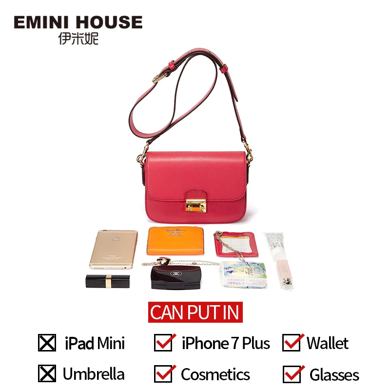 EMINI HOUSE, классические сумки с замком, женские сумки из спилка, женская сумка через плечо, сумки через плечо для женщин, высокое качество, женская сумка-мессенджер