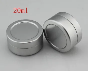 

100pcs/lot 20g empty round aluminum lip balm tins for cosmetic packaging,silver metal cosmetic jar container