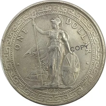 1912 Britânico 1 Um Yuan Hong Kong Comércio 1 Um George V Cuproníquel Banhado A Prata Collectibles Dólar Copiar Coin
